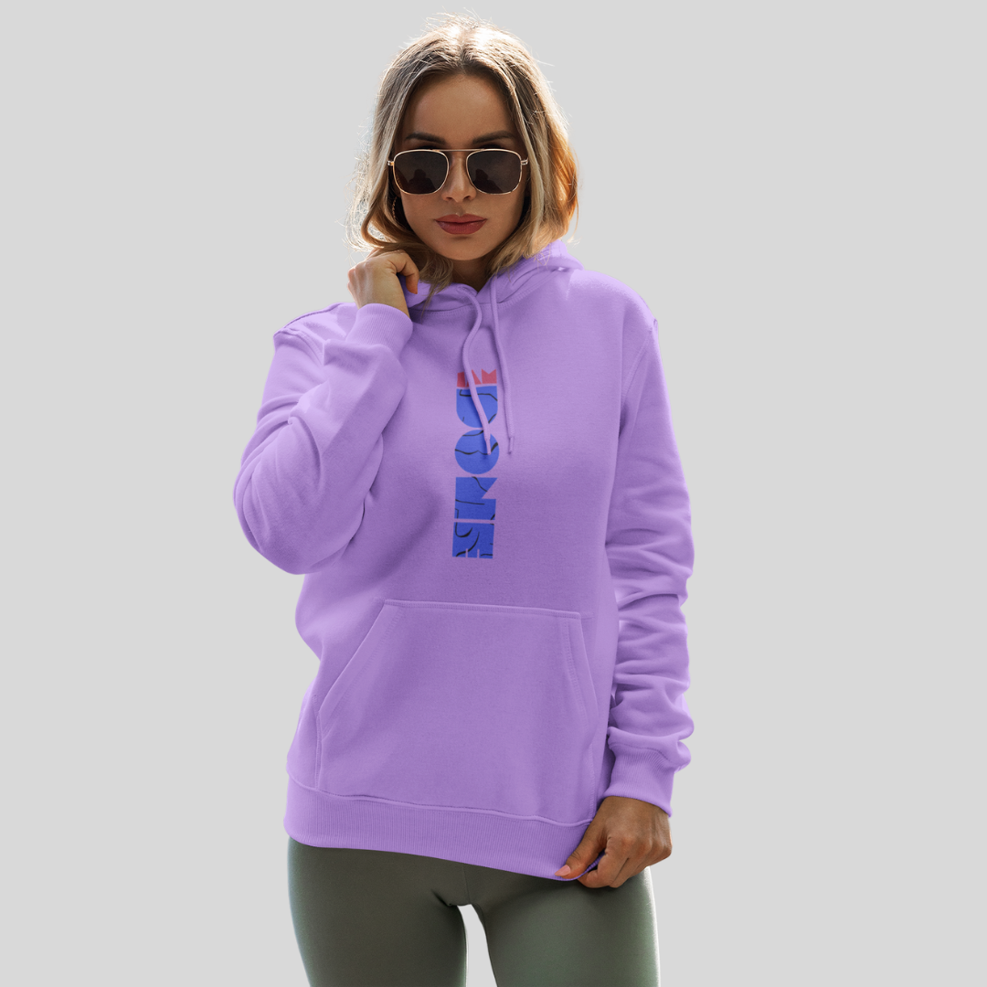 Stay Cozy and Chic with Our "DONE" Printed Women's Lavender Hoodie!