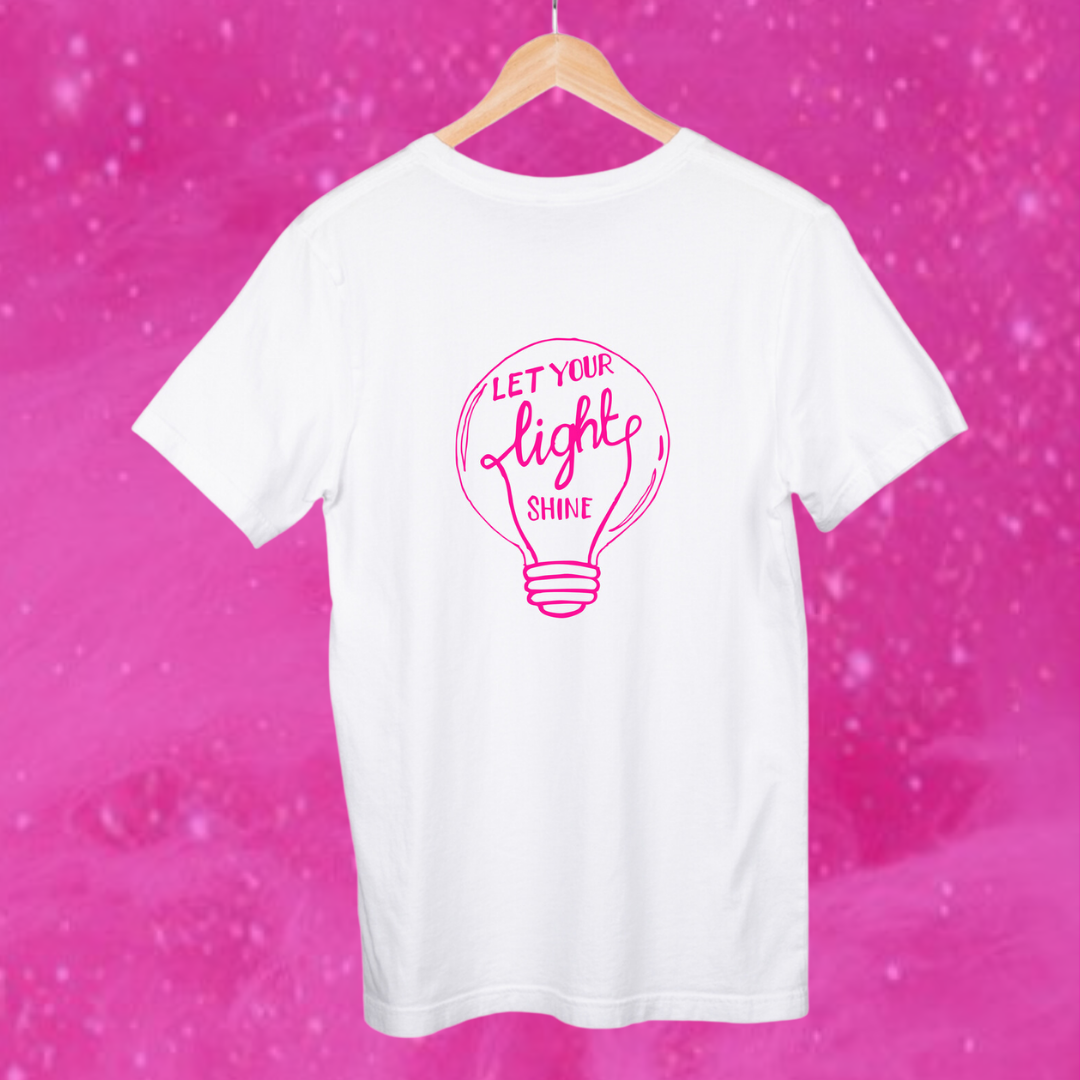 Spread Positivity with Women's "Let Your Light Shine" Printed White T-Shirt