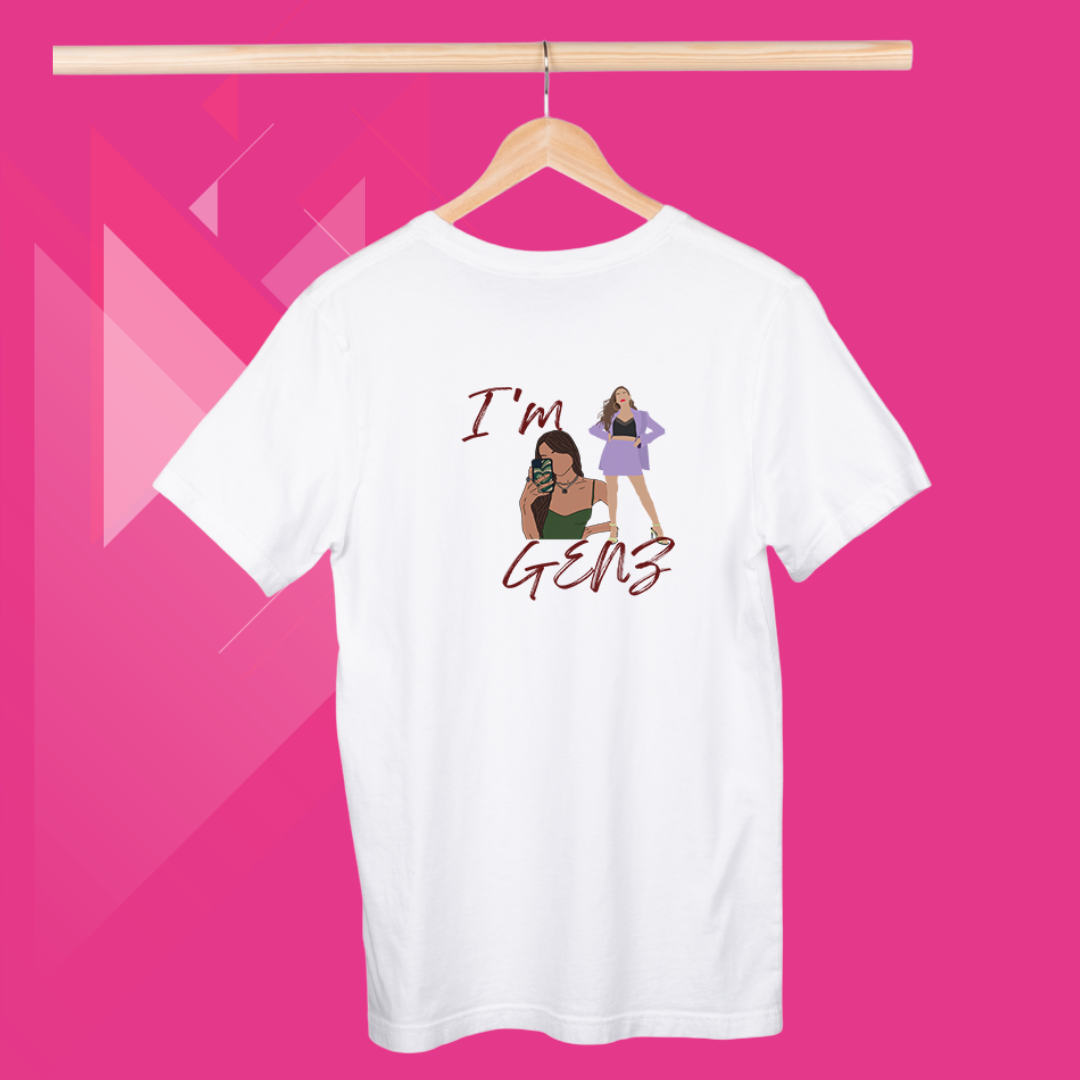 Embrace Your Generation with this Women's "I'm Gen Z" Printed White T-Shirt