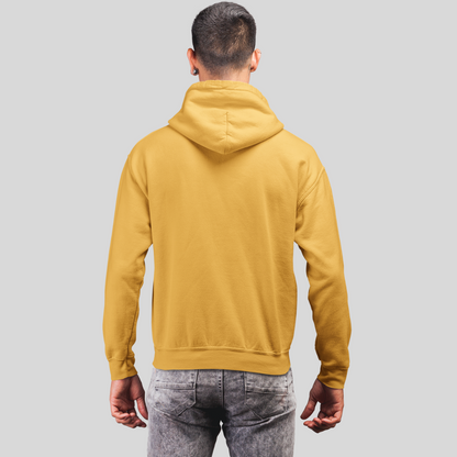 Stay Motivated with the "Never Give Up" Printed Men's Yellow Hoodie!