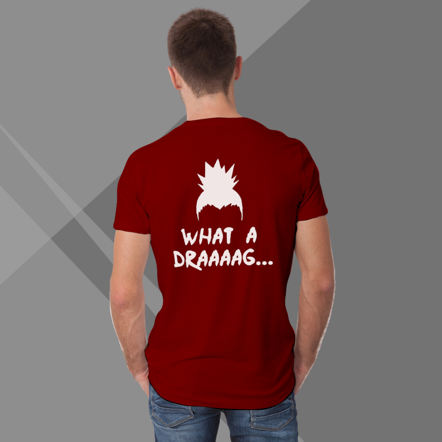 Shikamaru2 DRAAAAG Printed Men's Maroon T-Shirt - Men's Anime Back Side Printed T-Shirt