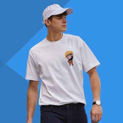 Naruto Printed Men's White T-Shirt - Anime T-Shirt for Men's