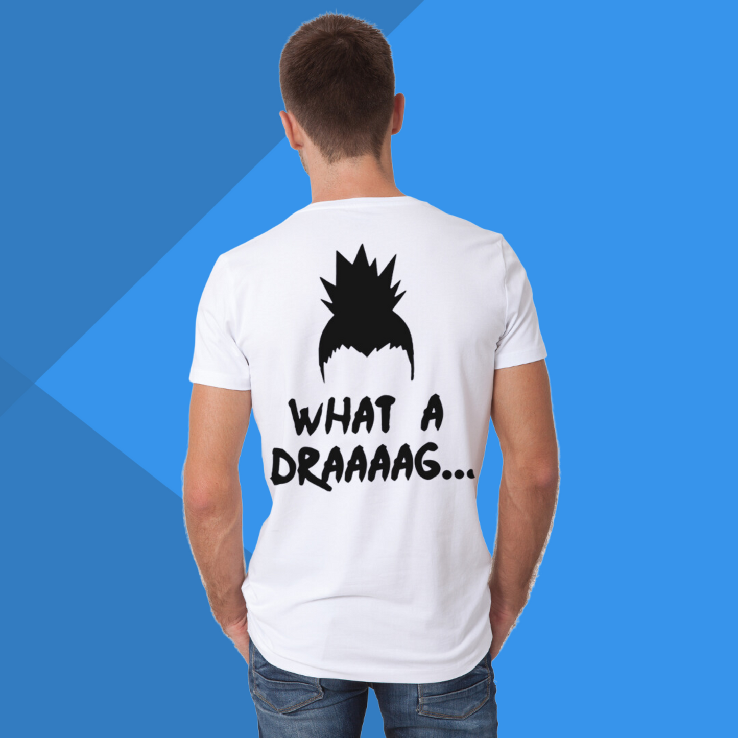 Shikamaru2 DRAAAAG Printed Men's White T-Shirt - Men's Anime Back Side Printed T-Shirt