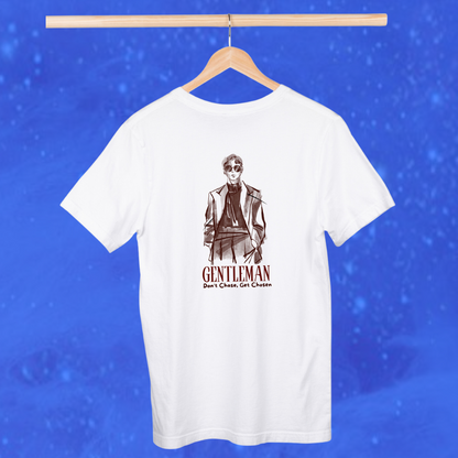 Men's "Gentleman" Printed White T-Shirt - Elevate Your Style with this Classic Design!