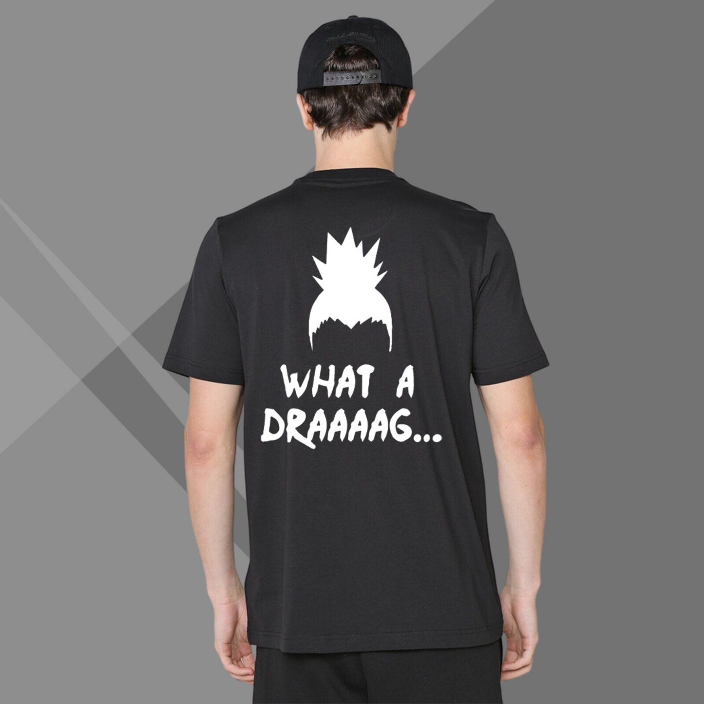 Shikamaru2 DRAAAAG Printed Men's Black T-Shirt - Men's Anime Back Side Printed T-Shirt