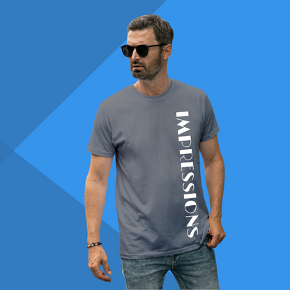 Men's IMPRESSION Printed Grey Premium T-Shirt - Men's Best Selling Cotton T-Shirt