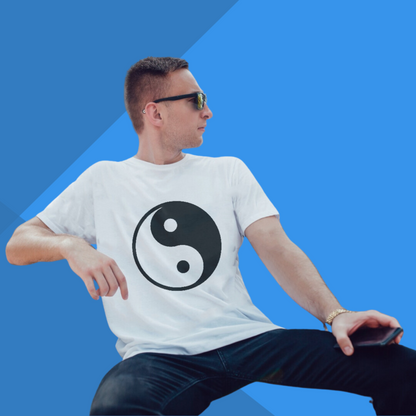 Yin Yang Printed Men's White T-Shirt - Mystical Men's T-Shirt