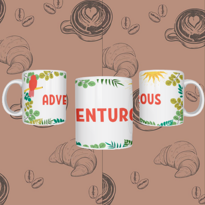 Encourage your Travel Spirit with Our"Adventurous" Printed Ceramic Mug