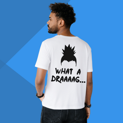 Shikamaru What a DRAAAAG Printed Men's White T-Shirt - Men's Anime Back Side Printed T-Shirt