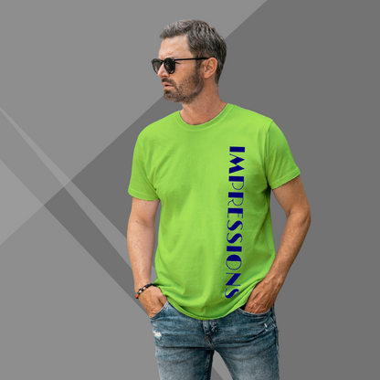 Men's IMPRESSION Printed Green Premium T-Shirt - Men's Best Selling Cotton T-Shirt