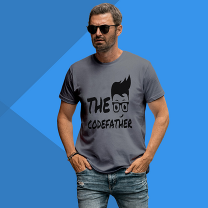 The CodeFather Printed Men's Grey Stylish Tech T-Shirt