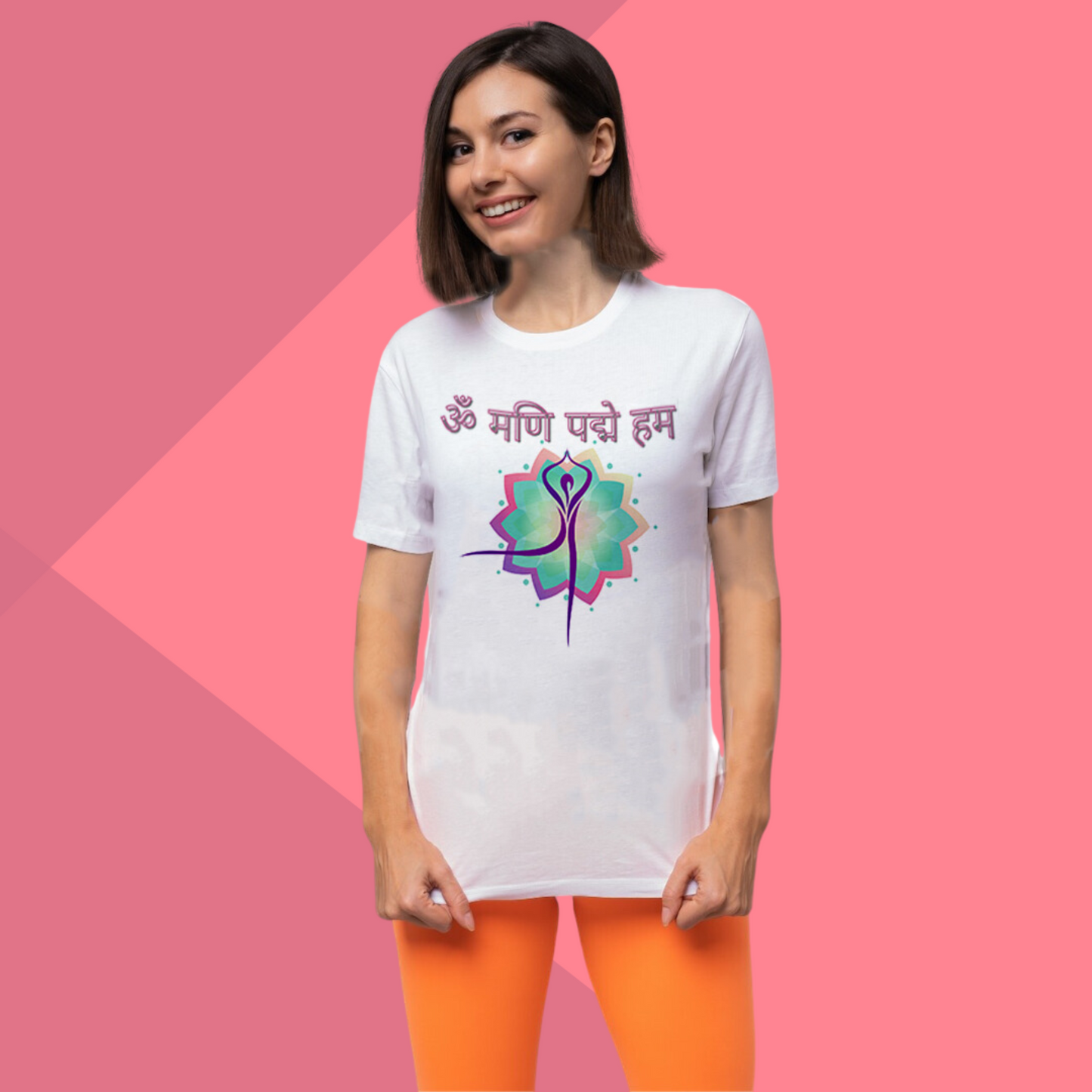 Yogasan Sanskrit Print Women's White T-Shirt - Spiritual t-shirt