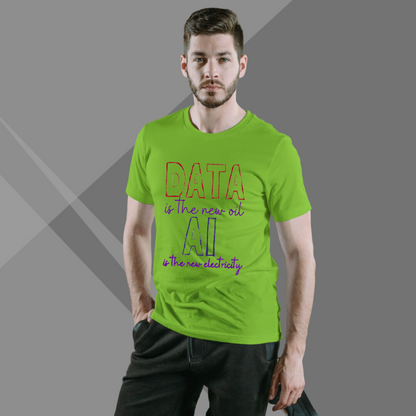 DATA AI Printed Men's Green T-Shirt - Perfect T-Shirt for Technology Lover's