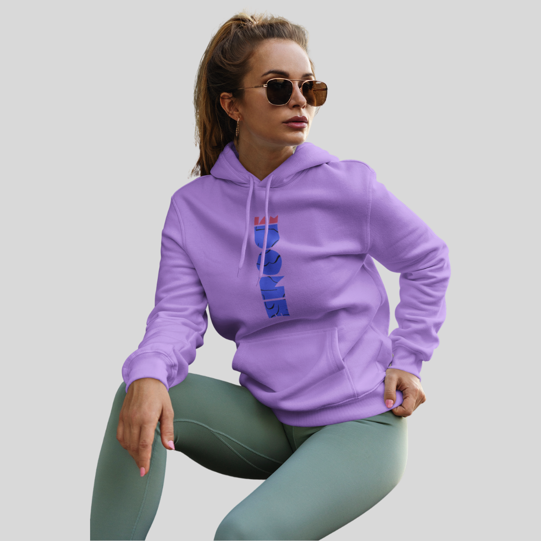 Stay Cozy and Chic with Our "DONE" Printed Women's Lavender Hoodie!