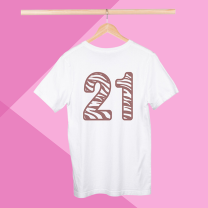 Number 21 white printed t-shirt for women best