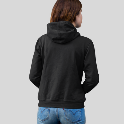 Cozy up with the Women's "Movie Night" Printed Black Hoodie