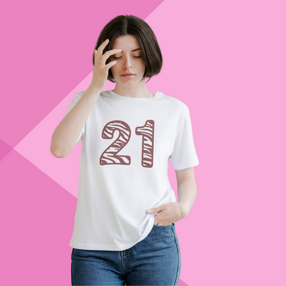 Number 21 white printed t-shirt for women under 500