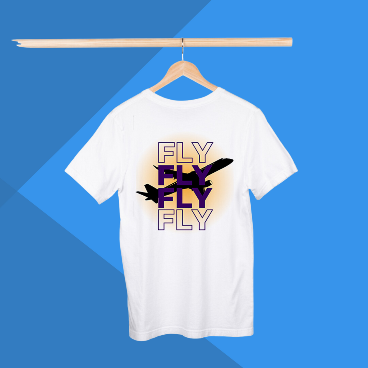 FLY Plane Printed Men's White T-Shirt - T-Shirt for Travel Enthusiast