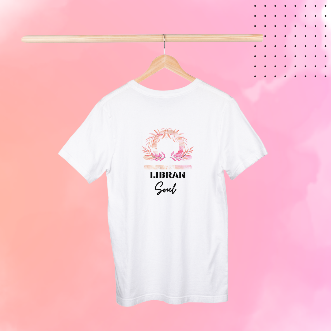 Embrace Your Inner Harmony with Women's "Libran" Zodiac Sign Printed White T-Shirt