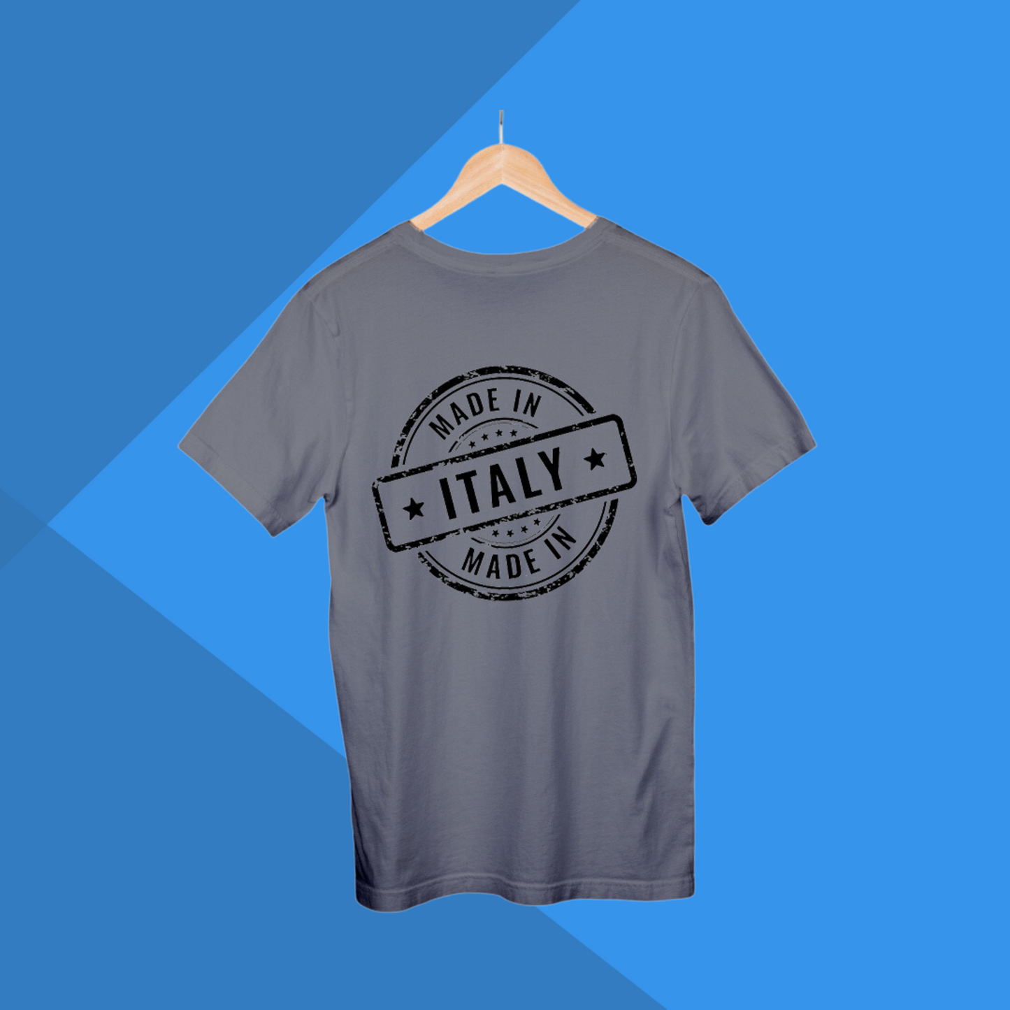 Made in Italy Printed Men's Grey T-Shirt - Travelling T-Shirt