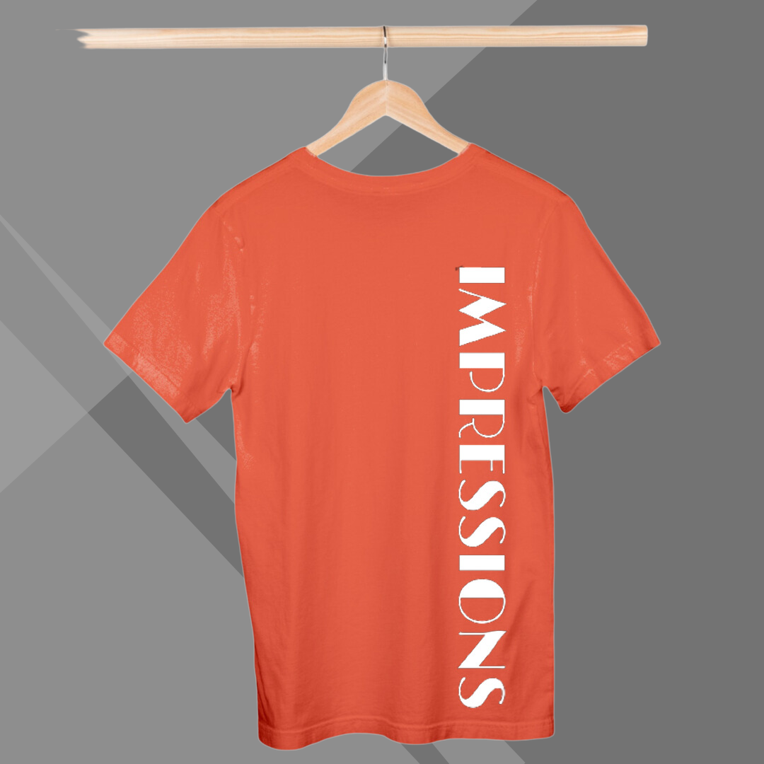 Men's IMPRESSION Printed Orange Premium T-Shirt - Men's Best Selling Cotton T-Shirt