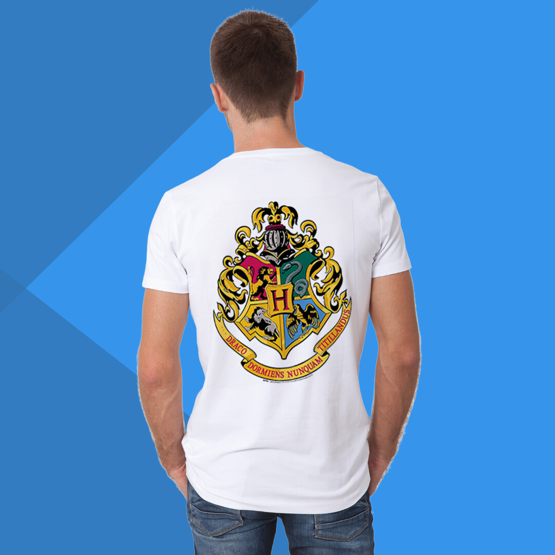 Hogwarts Printed Funky & Stylish Men's White T-Shirt - Men's Hogwarts T-Shirt