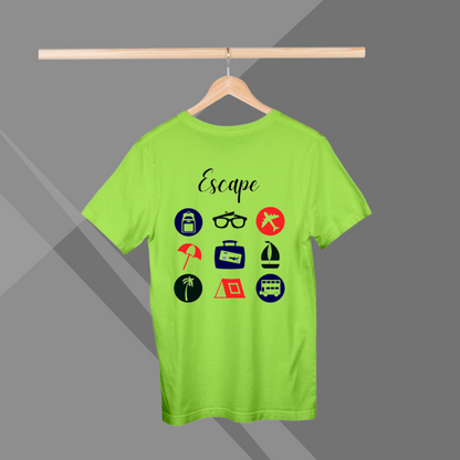 Escape Printed Funky Design Men's Green T-Shirt - Quirky T-Shirt for Men's