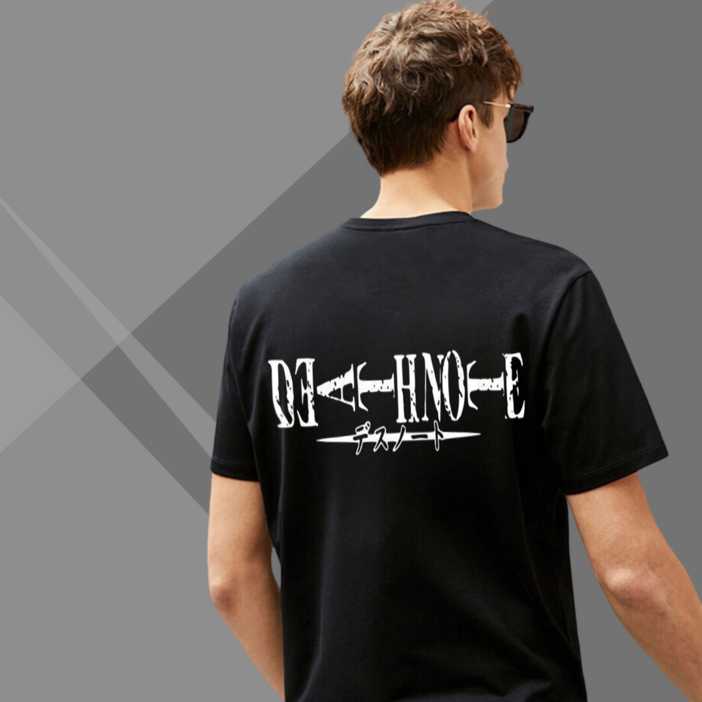 DEATHNOTE2 Printed Men's Black T-Shirt - Men's Casual Back Side Printed T-Shirt