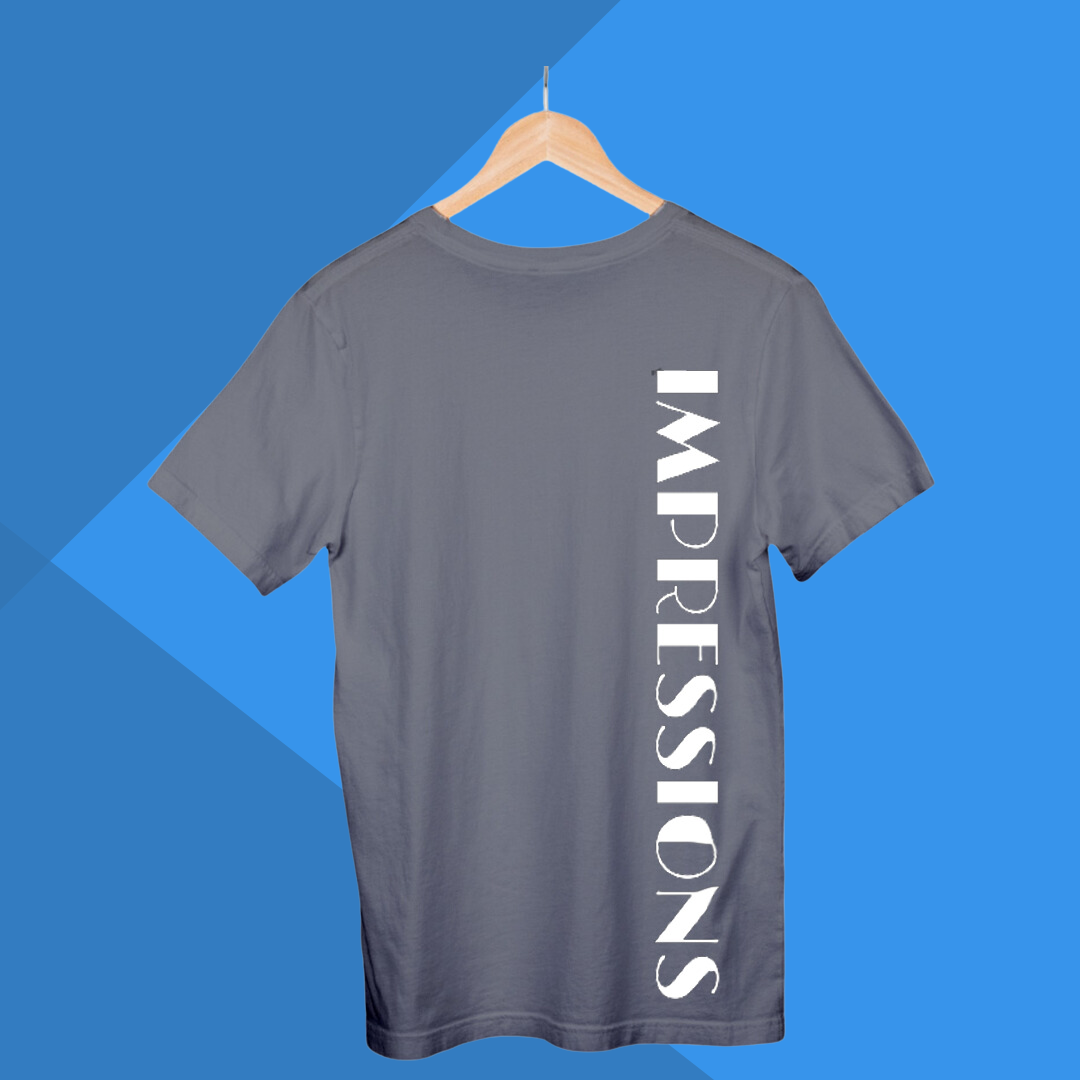 Men's IMPRESSION Printed Grey Premium T-Shirt - Men's Best Selling Cotton T-Shirt