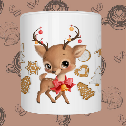 "Adorable Baby Deer" Ceramic Mug - Sip with Cuteness