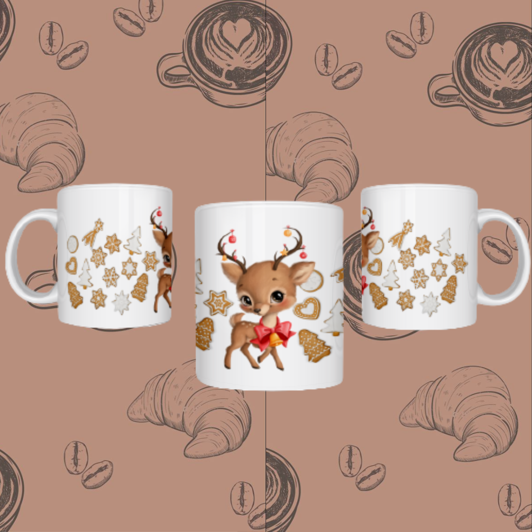 "Adorable Baby Deer" Ceramic Mug - Sip with Cuteness