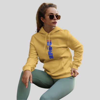 Stay Cozy and Chic with Our "DONE" Printed Women's Yellow Hoodie