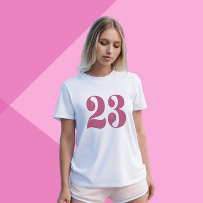 Women's "Twenty-Three and Thriving" Printed White T-Shirt - Embrace the Journey