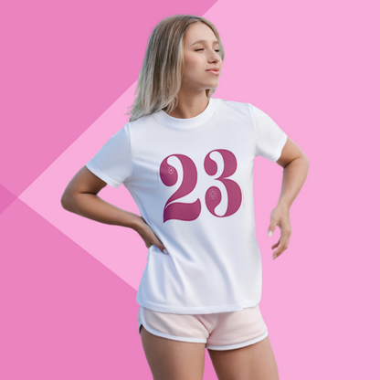 Women's "Twenty-Three and Thriving" Printed White T-Shirt - Embrace the Journey