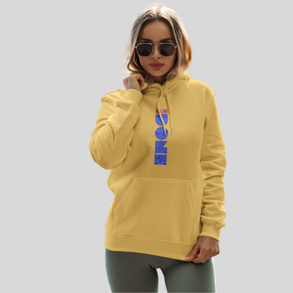 Stay Cozy and Chic with Our "DONE" Printed Women's Yellow Hoodie