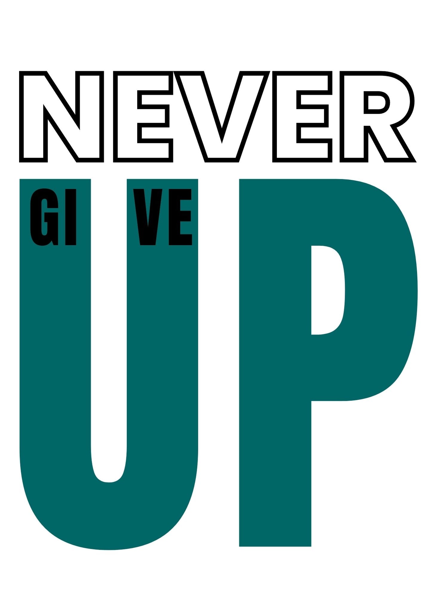 "Persist with the Men's 'Never Give Up' Printed Pink T-Shirt"