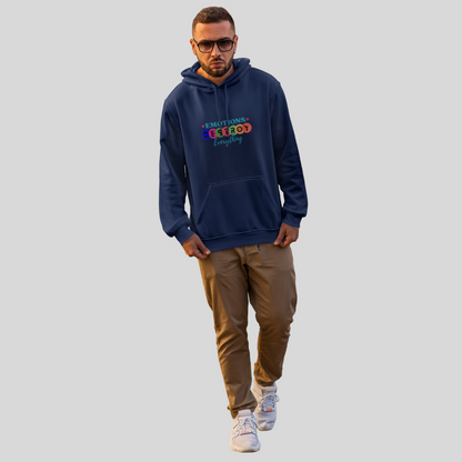 "Express Yourself with Emotions Destroy Everything Printed Men's Blue Hoodie"