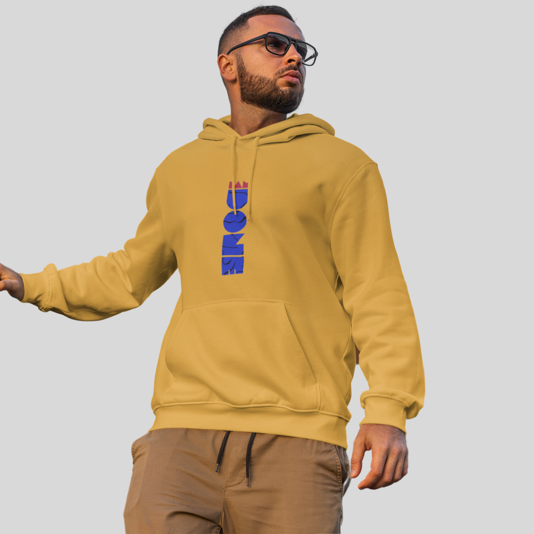 Men's "Done" Printed Yellow Hoodie - Perfect Addition to Your Casual Wardrobe!