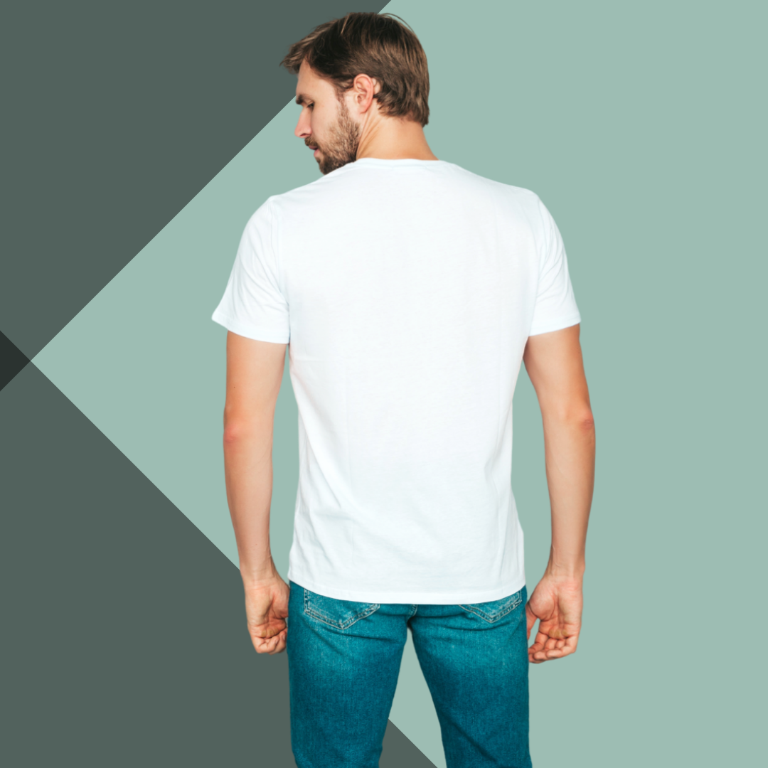 Stay Playful with Men's "Work, Travel, Repeat, Save" Printed White T-Shirt