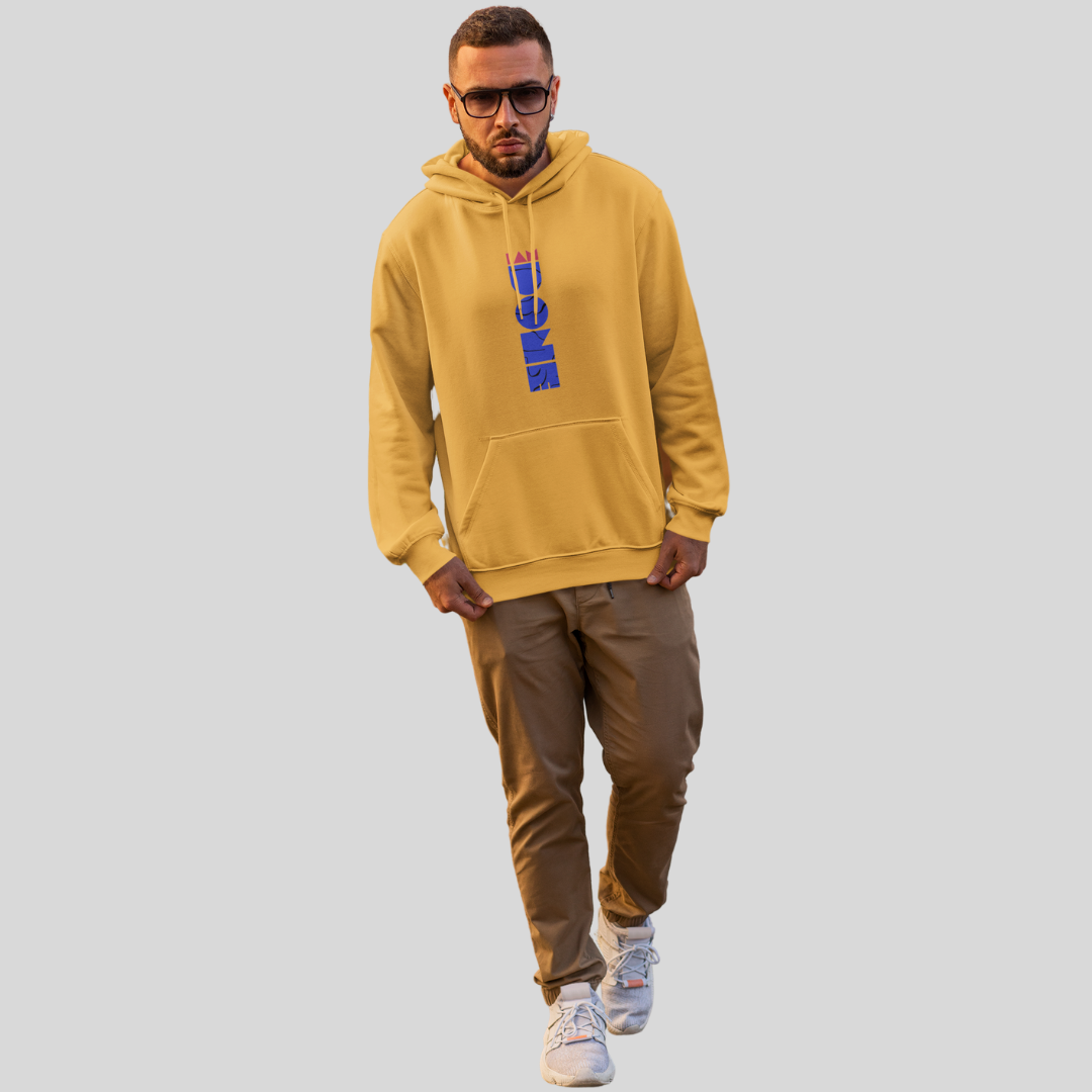 Men's "Done" Printed Yellow Hoodie - Perfect Addition to Your Casual Wardrobe!