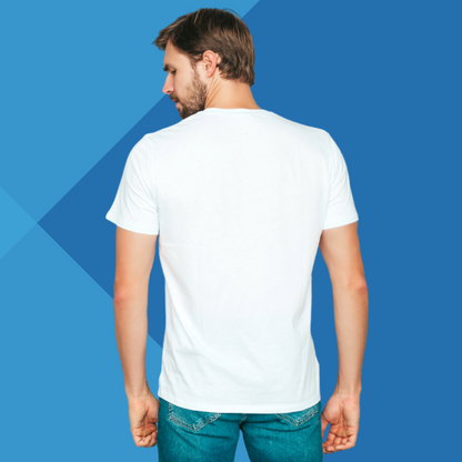 Number 2 white printed t-shirt for men half sleeves back