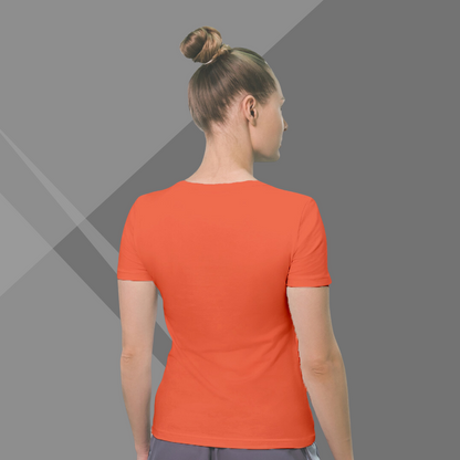 "Get Ready for Fun with 'Funday' Printed Orange T-Shirt for Women"