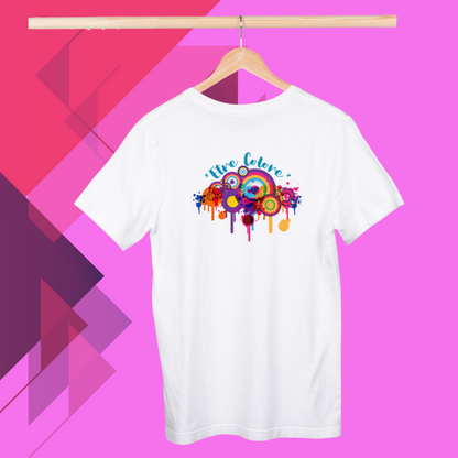 "Celebrate with Color with Our 'Holi Colorful' Printed Women's White T-Shirt"