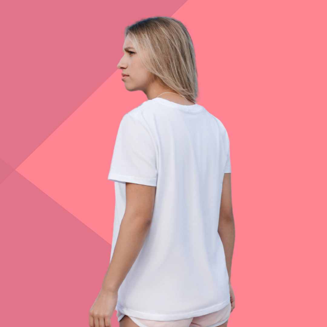 Women's "Graceful & Swift" Printed White T-Shirt - Embrace Elegance