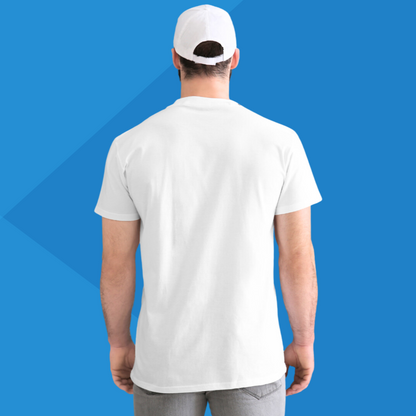 Number 11 white printed t-shirt for men half sleeves back