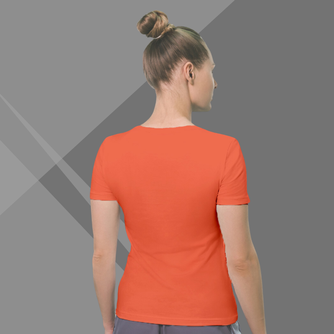 "Ride the Waves: 'Ocean Lover' Printed Orange T-Shirt for Women"