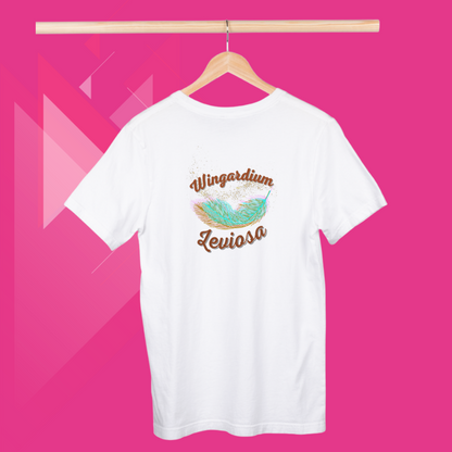 "Unleash Your Inner Wizard with Our Women's 'Wingardium Leviosa' Printed White T-Shirt"