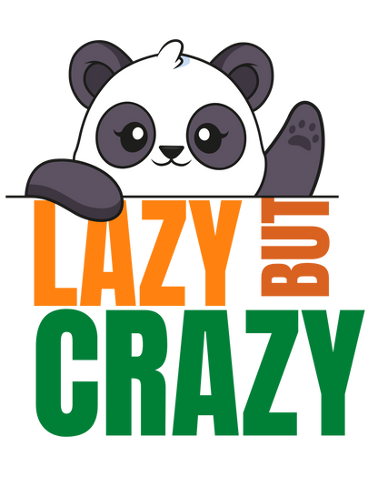 Embrace Your Laziness with Men's "Lazy But Crazy" Printed White T-Shirt