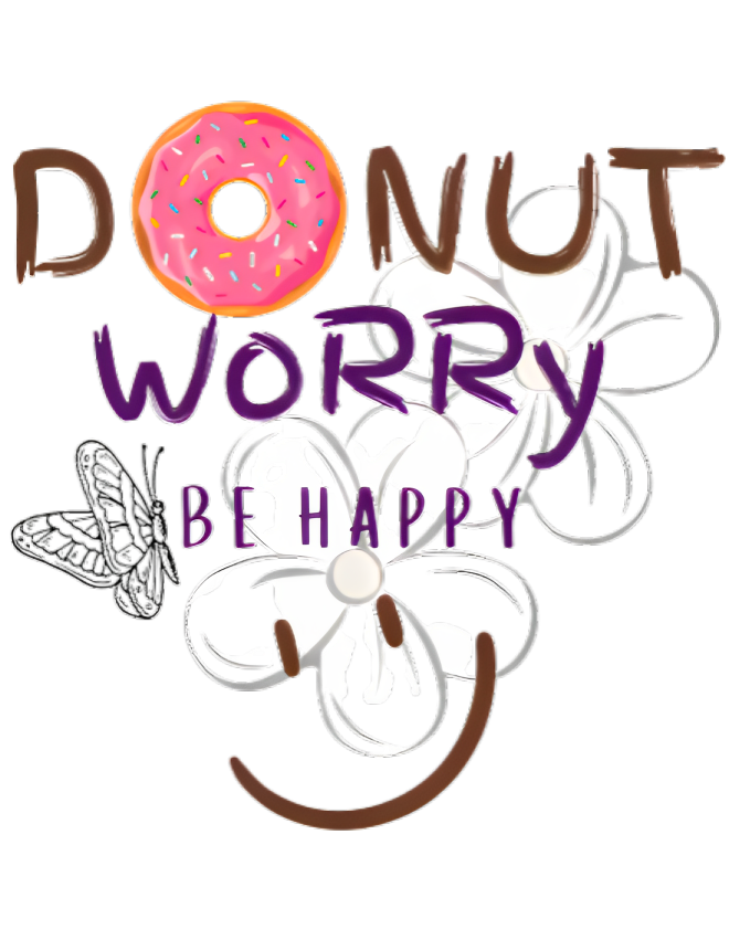 Add Some Sweetness to Your Day with this "Donut Worry Be Happy" Printed White T-Shirt for Women