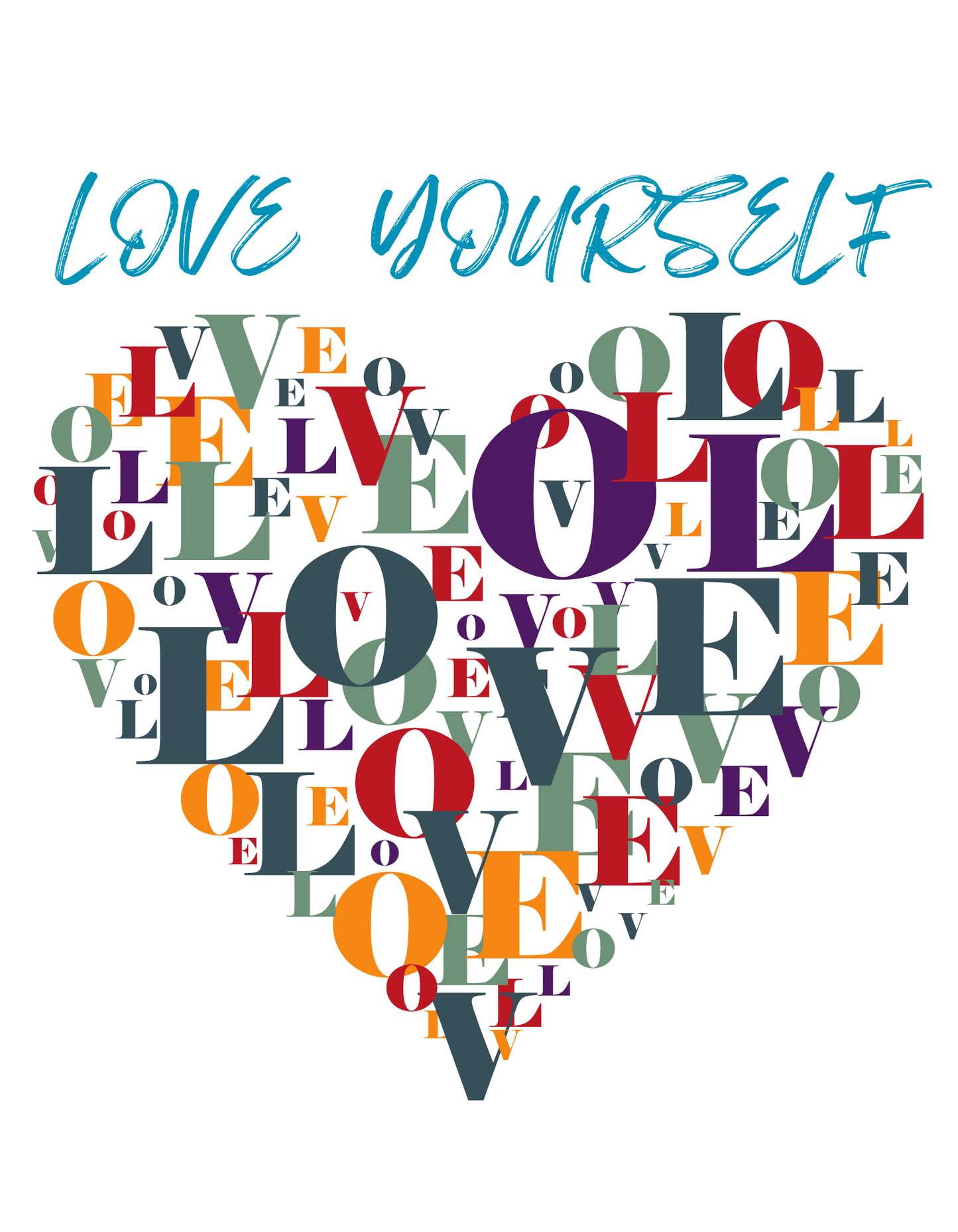 Women's "Love Yourself" Printed White T-Shirt - Embrace Your Inner Beauty!